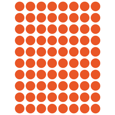 Color Coding Dot Stickers All 1/2" Orange 13mm Color Print 32/pk