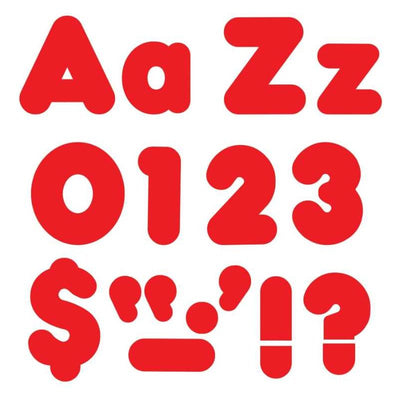 Red 4-Inch Casual Uppercase/Lowercase Combo Pack Ready Letters
