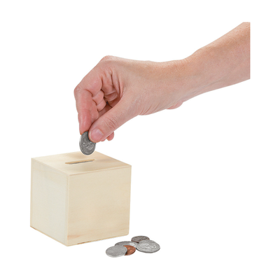 DIY Wood Block Bank Pushka 12/pk 3" x 3" x 3"