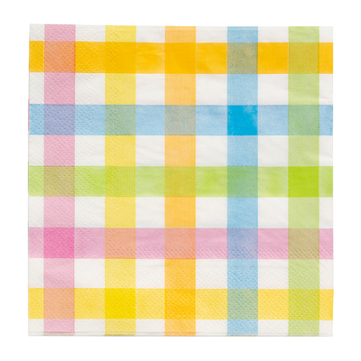 Pastel Gingham Luncheon Napkins 16/pk