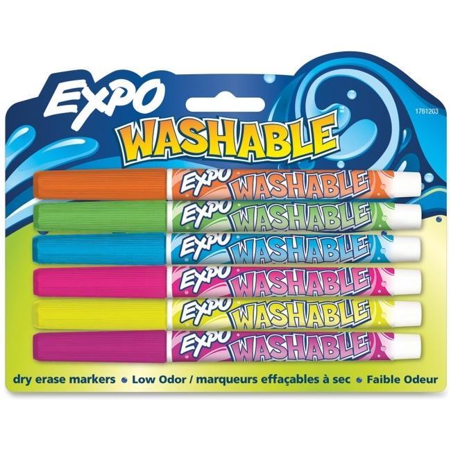 Washable Dry-Erase Markers Fine 6/PK Assorted