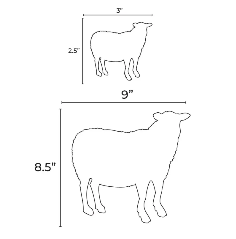 White Paper Lamb Cutout 8 1/2"x9"  &  3"x2" 20/pk