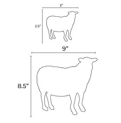 White Paper Lamb Cutout 8 1/2"x9"  &  3"x2" 20/pk