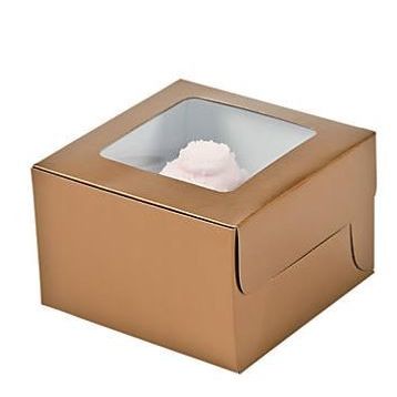 Gold Cupcake Boxes 4 1/2" - 12 Pc.