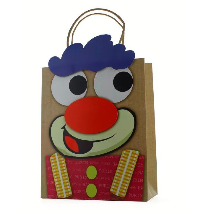 Purim 3D Gift Paper Bag (W 8.1" x H 9.8" x D 3.3")