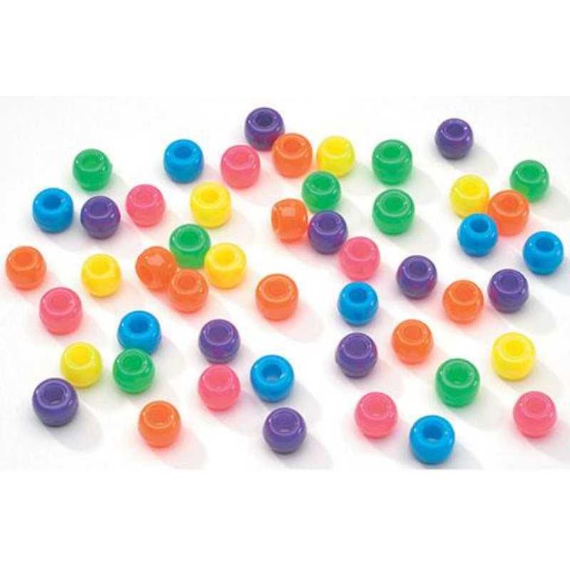 Pony Beads Acrylic Neon Colors 900-1000/pcs