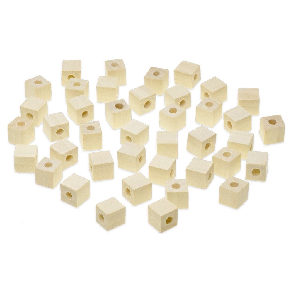Wooden Cube Beads Natural 12mm 40/pk (Closeout)