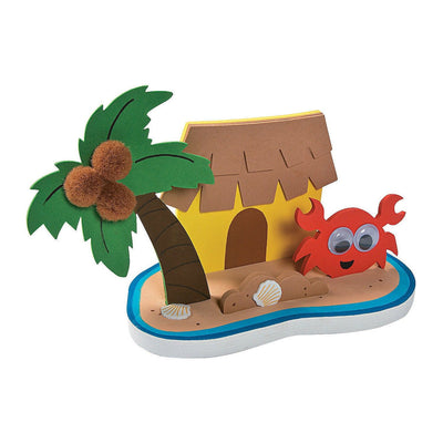 3D Tropical Island Scene Craft Kit, 9" x 4 3/4" x 6 1/2" 12/pk