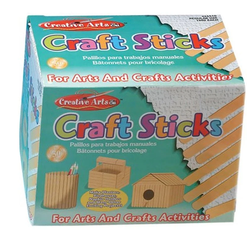 Craft Sticks Regular Natural 4 1/2" x 3/8" 1000/pk (Divided by 100)