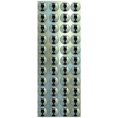 Silver Becher Dot Stickers 0.5" (6 Sheets)