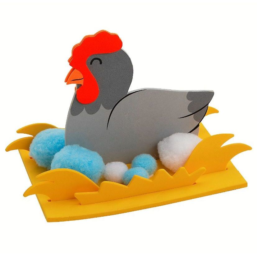 Nesting Hen Foam Craft Kit 3D 8" x 5" x 5.25" 12/pk