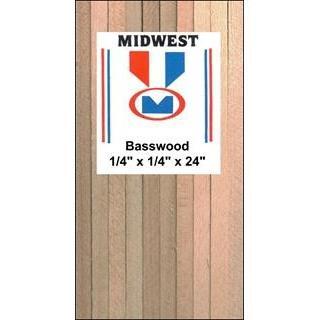 Basswood 1/4" x 1/4" x 24"