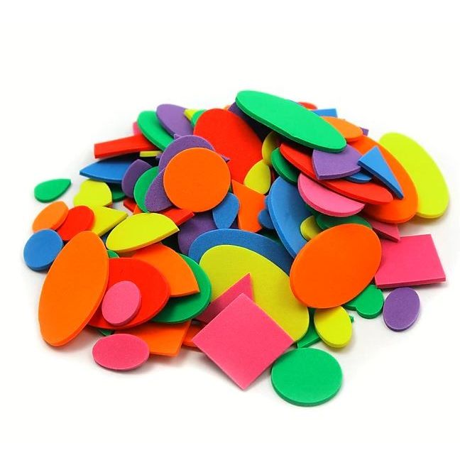Geometric Foam Shape Bright Colors Value Pack 300/pk