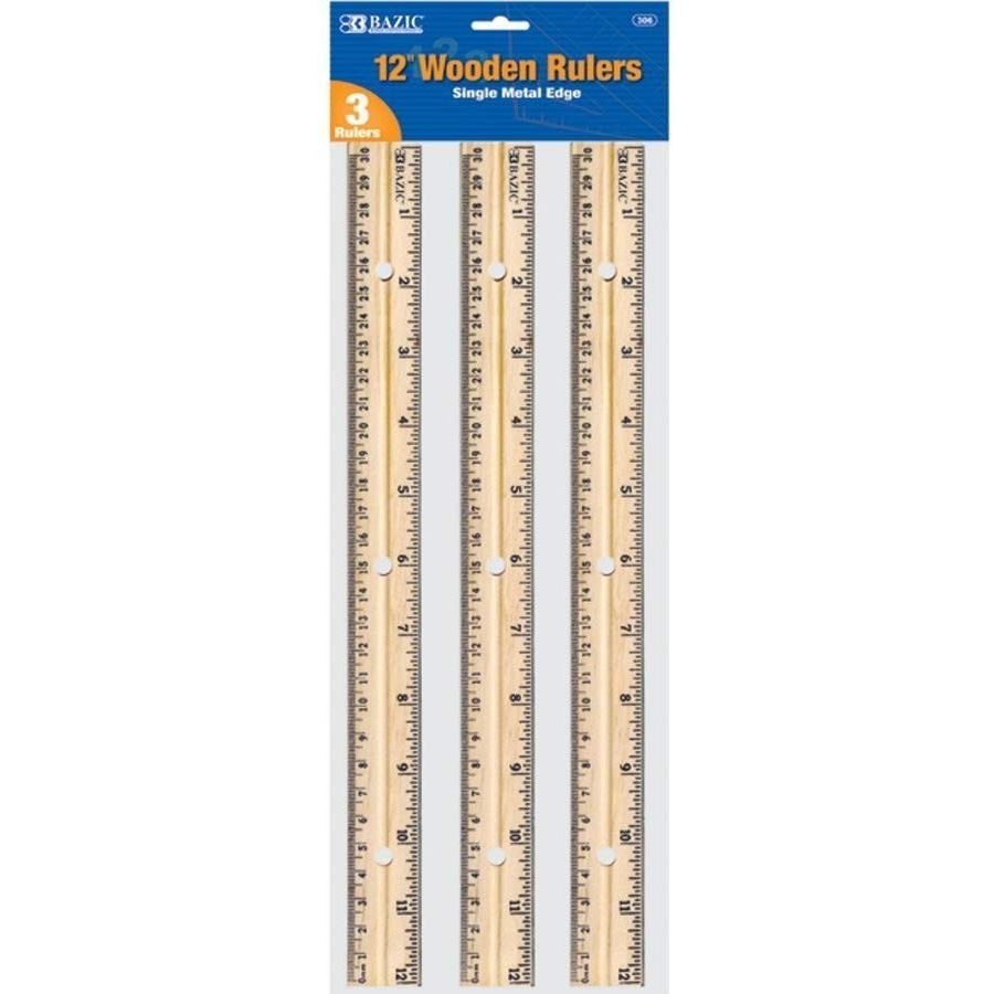 Ruler (Brown-Wooden, 12", 3/pk)