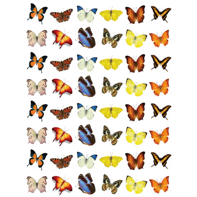 Butterfly Stickers 3/4" Round 19mm Clear 10/pk