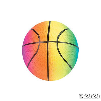 Small Inflatable Rainbow Basketballs 3/pk (closeout)