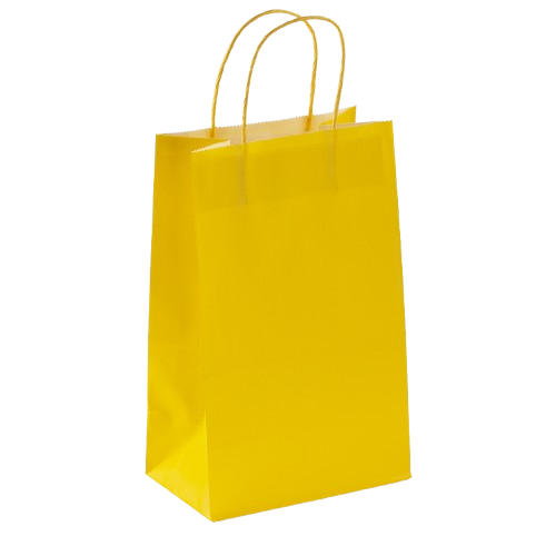 Paper Bags With Handle 7" X 11" X 4.5" Yellow 8/pk
