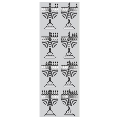 Menorah Die-cut Stickers (Silver) 25 sheets/pk