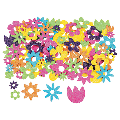 Fabulous Self-Adhesive Flower Glitter Foam Shape 500/pk