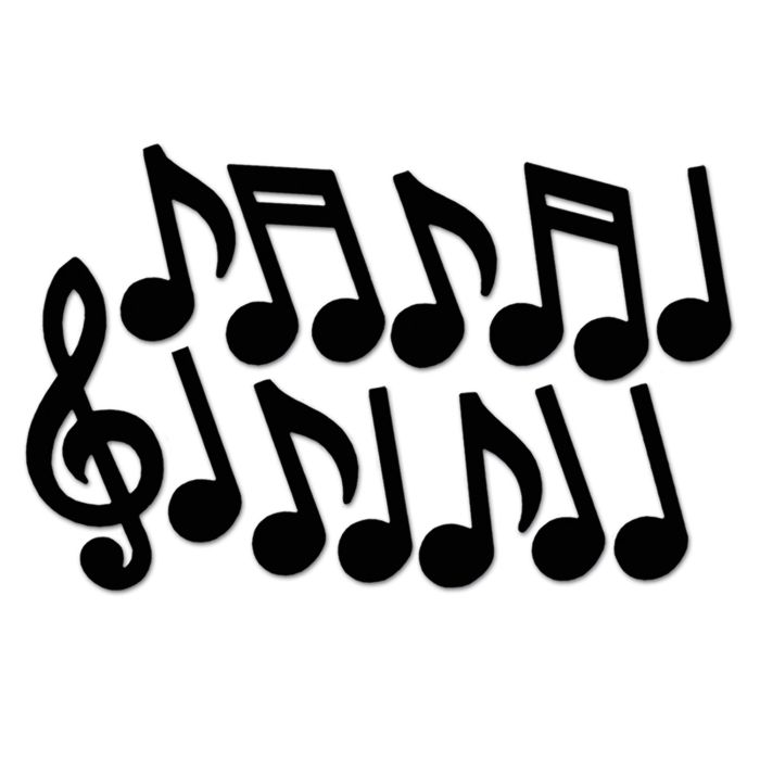 Musical Notes Silhouettes 12"-21" 12/Pkg