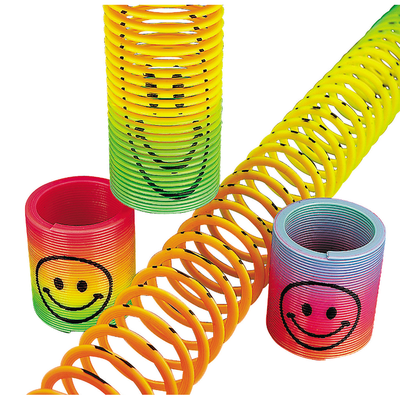 Plastic Mini Rainbow Smile  Magic Springs 1.5" 12/pk.