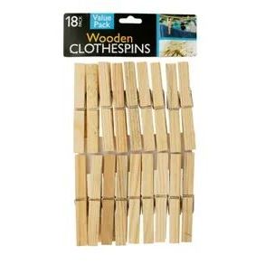 Wooden Clothespins, 18/pk 3 7/8" (Closeout)