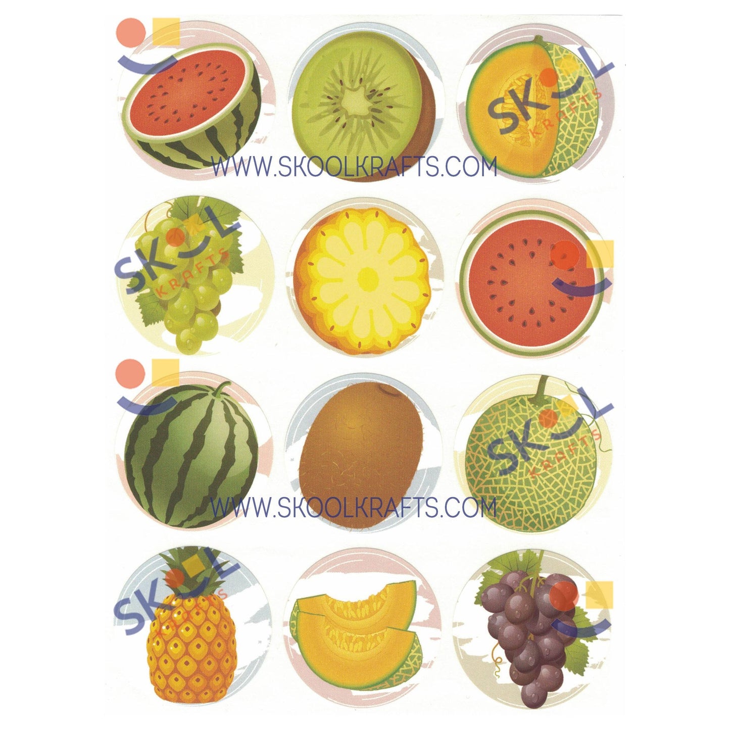 Big Fruit Stickers 1 1/2" (10 Sheets)