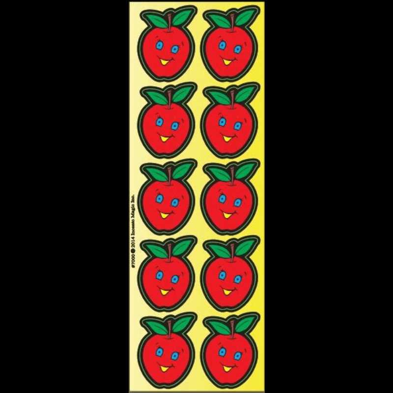 Large Smile Apples Stickers Die Cut (25 Sheets)