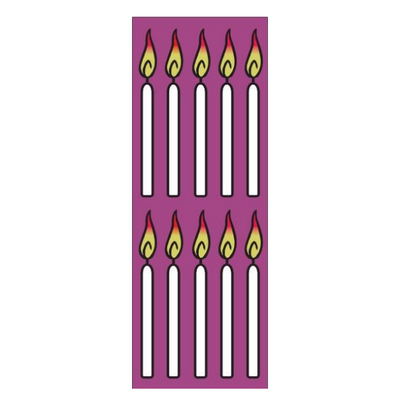 Animated Shabbos Yom Tov Chanukah Candles Stickers (Large) 25 sheets/pk