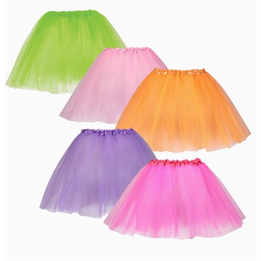 3 Layered Tutu Skirt, Set of 5 Colors - Kids