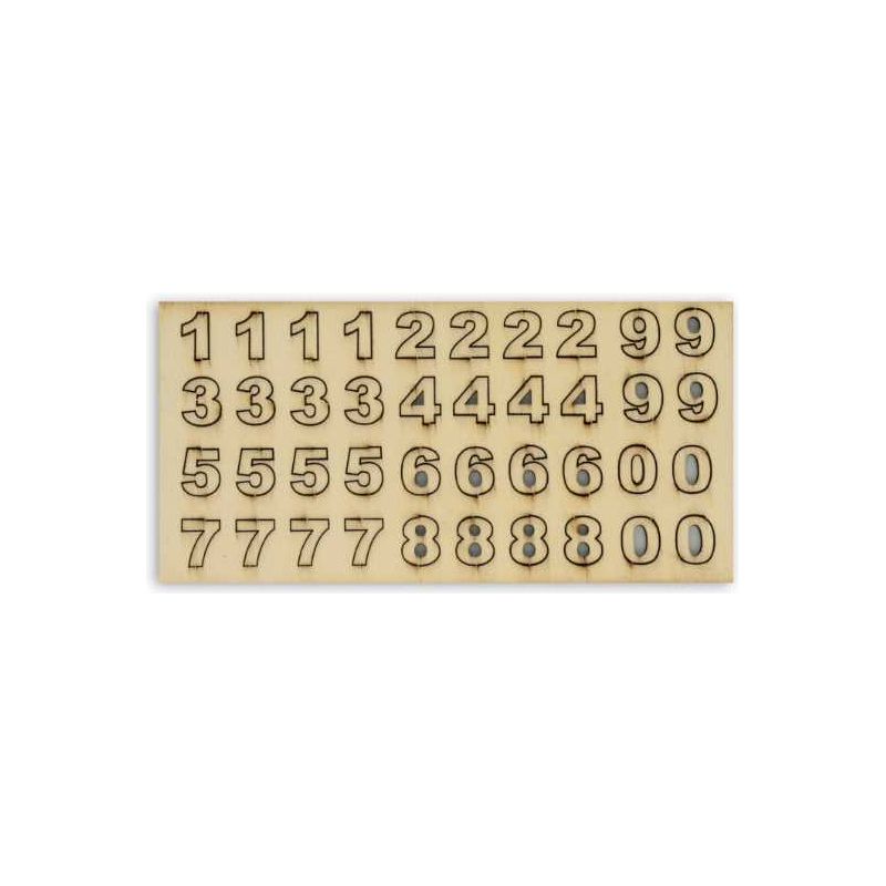 Small Adhesive Wooden Numbers