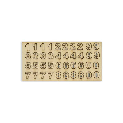 Small Adhesive Wooden Numbers