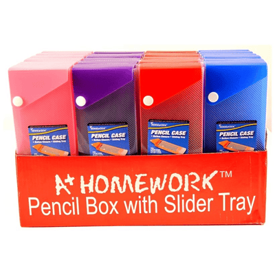 Pencil Box Slider with Button Closure