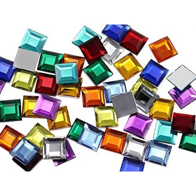 Adhesive Rhinestone Square 12mm 52/pk