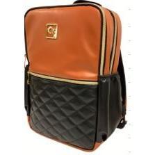 Leather Black And Gold Backpack 16"