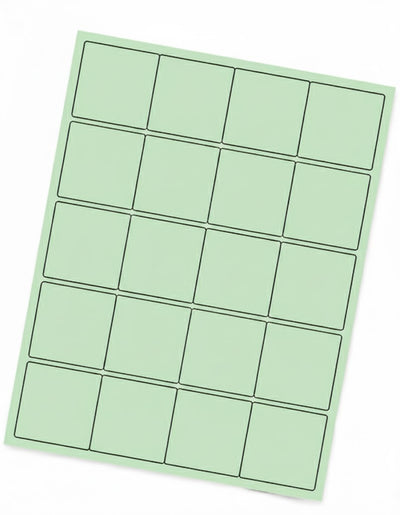 2" Square Labels 20/pg 100/pk Pastel Green