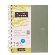Five star 3 subject notebook college ruled