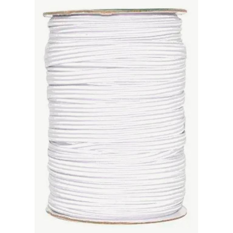 Elastic Cord White 6mm 50yd (1/4")