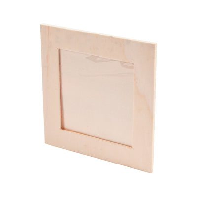 DIY Unfinished Wood Square Frames, 6" x 6" with a 4" x 4" photo space. 12/pk