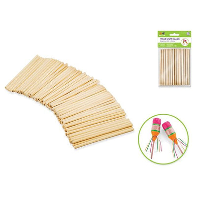 Wooden Dowel Sticks 1/8" x 4" 100/pk