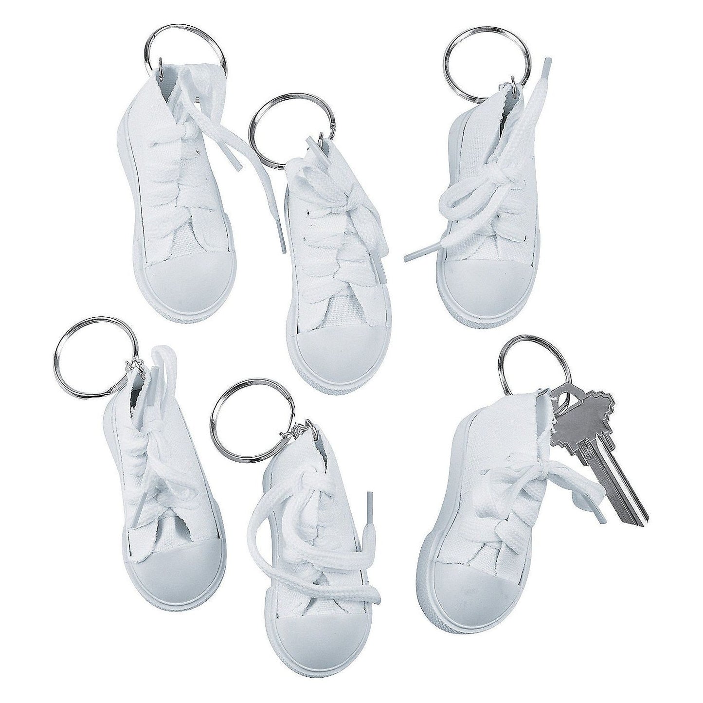 DIY Design Your Own White Shoe Keychains, 3" x 1 1/2"  12/pk