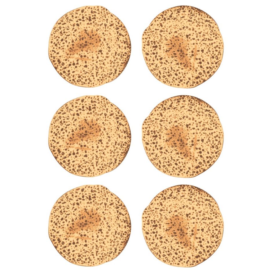 Matzah Stickers Round 50mm 2" Color Print 10/pk