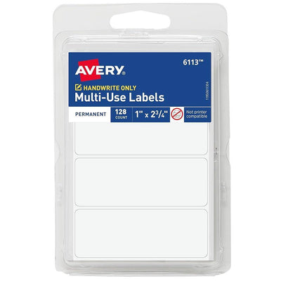 All Purpose White Labels, 1" x 2.75" 128/pk