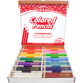 CraZart Colored pencil Classroom pack 8 color 462 ct Box