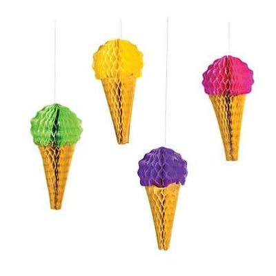 Ice Cream Tissue Decorations 4/pk 10"