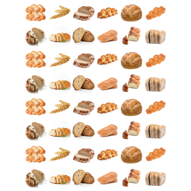 Bread Assortment Stickers Round 19mm Color Print 10/pk