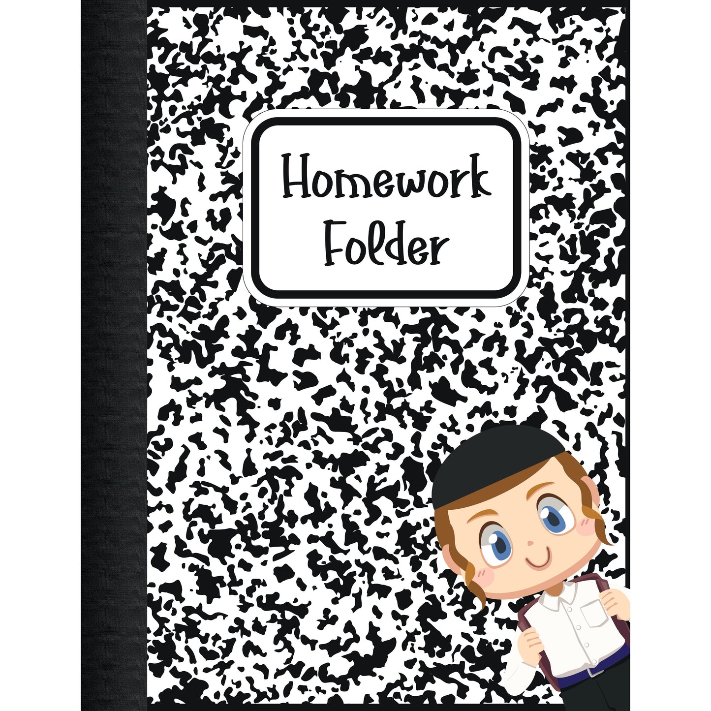 homework folder cover - composition boy 8.5" x 11" 12/pk
