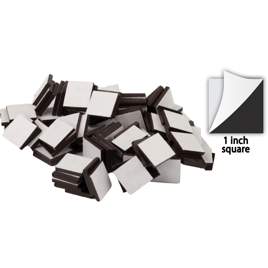 Adhesive Magnetic Squares 1" 50/Pack
