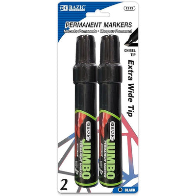 BAZIC 8 mm Jumbo Chisel Tip Permanent Marker (2/Pack)