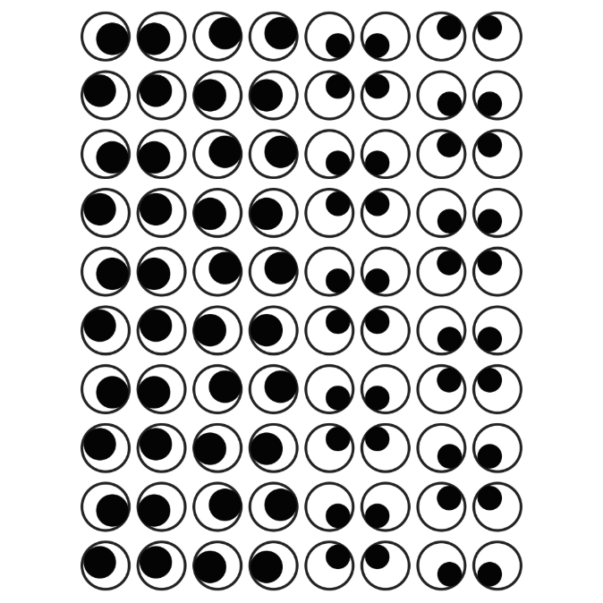 Stickers Eyes Black 1/2" Round 13mm Color Print 10/pk
